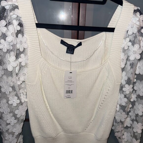 French Connection Sweaters - "French Connection" -Juri Mozart Caballo Womens Floral Lace Sleeve Sweater